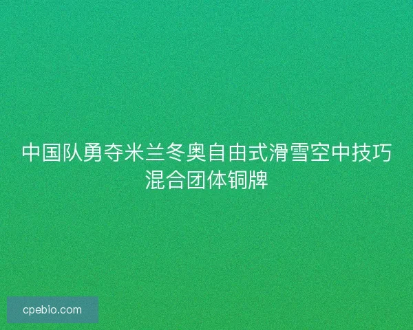 中国队勇夺米兰冬奥自由式滑雪空中技巧混合团体铜牌